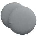 vidaXL Coussins de siège 2 pc Tissu Gris clair Ø80 x 29 cm