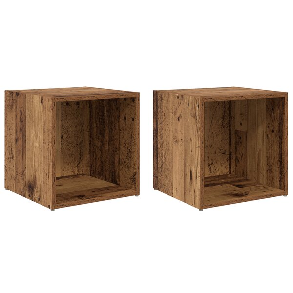 vidaXL Meuble TV 2 Pièces Marron 37 x 35 x 37 cm Bois d'ingénierie