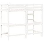 vidaXL Lit superposé sans matelas blanc 80x200 cm bois de pin massif