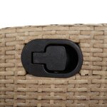 vidaXL Ensemble à manger de jardin et coussins 7 Pièces beige poly rotin