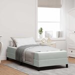 vidaXL Lit boxspring avec matelas Gris clair 100 x 200 cm Velours
