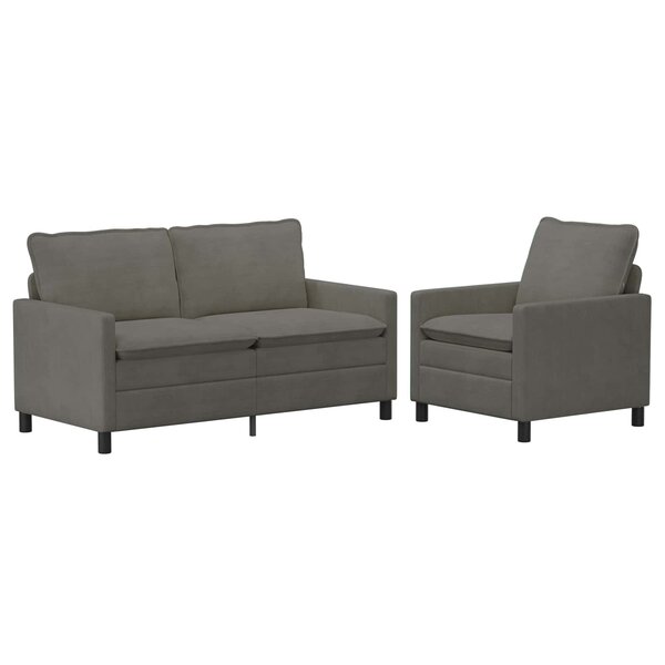 vidaXL Ensemble de Canapés 2 Pièces Gris clair Tissu
