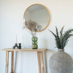 Miroir rond en aluminium avec cadre marron clair Ø 60 cm