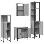 vidaXL Ensemble de meubles de salle de bain 4 Pièces Sonoma gris
