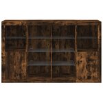 vidaXL Buffets avec lumières LED 3 Pièces chêne fumé bois d'ingénierie