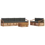 vidaXL Ensemble de canapés d'extérieur 7 pc Naturel et Anthracite