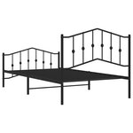 vidaXL Cadre de lit métal sans matelas avec pied de lit noir 107x203cm