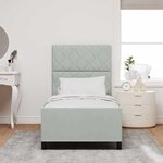 vidaXL Cadre de lit avec tête de lit Gris clair 90 x 190 cm Velours