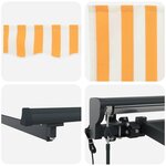 vidaXL Auvent Rétractable Orange et Blanc 500x300 cm tissu