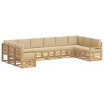vidaXL Ensemble de canapés d'extérieur 7 pc Blanc et Beige Polyester