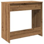 Bureau table poste de travail meuble d'ordinateur informatique étude chêne artisanal 80 x 40 x 75 cm bois d'ingénierie brun 02_0023560