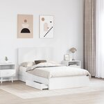 vidaXL Lit de Rangement Blanc 120 x 190 cm Bois d'ingénierie