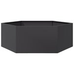 vidaXL Jardinière noir hexagone 138x120x45 cm acier
