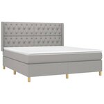 vidaXL Sommier à lattes de lit matelas LED Gris clair 160x200 cm Tissu