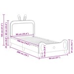 vidaXL Cadre de lit pour enfants avec tête de lit Rose 90 x 190 cm PU