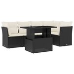 vidaXL Salon de jardin 6 Pièces avec coussins noir résine tressée