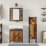 vidaXL Ensemble de mobilier de salle de bain avec étagère 3 Pièces Marron