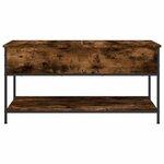 vidaXL Table basse chêne fumé 100x50x50 cm bois d'ingénierie et métal