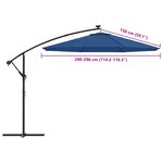 vidaXL Tissu de remplacement pour parasol déporté bleu azuré 300 cm