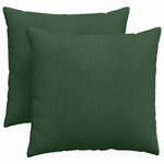 vidaXL Coussins de canapé 2 Pièces Vert foncé 45 x 45 cm