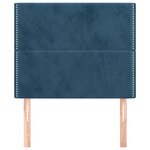 vidaXL Tête de lit Bleu foncé 90x5x118/128 cm Velours