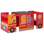 vidaXL Jeu de table et chaises d'enfants 3 Pièces Camion de pompiers Bois