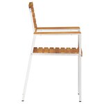 vidaXL Chaises de jardin empilables 2 Pièces en bois d'acacia et acier inoxydable