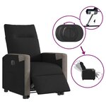 vidaXL Fauteuil inclinable électrique noir tissu