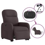 vidaXL Fauteuil inclinable électrique marron foncé tissu