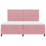 vidaXL Lit à ressorts avec matelas Rose 200 x 200 cm tissu