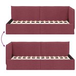 vidaXL Cadre de lit d'angle Bordeaux 80 x 200 cm Velours