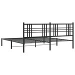 vidaXL Cadre de lit métal sans matelas avec tête de lit noir 193x203cm