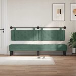 vidaXL Tête de lit suspendue Avec lumière LED Vert Mer Velours