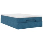 vidaXL Lit ottoman avec matelas bleu foncé 120x190 cm velours