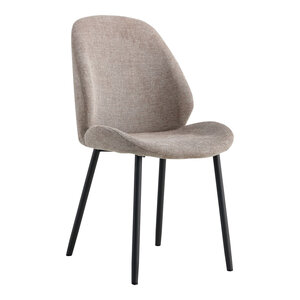 Chaise de salle à manger en polyester pierre avec pieds noirs