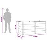 vidaXL Jardinière surélevée Noir 200 x 100 x 91 cm WPC et Aluminium