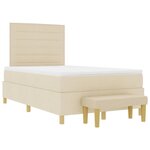 vidaXL Lit à ressorts avec matelas Crème 120 x 190 cm tissu