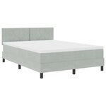 vidaXL Lit à ressort LED avec matelas Gris clair 140 x 190 cm Velours