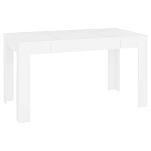 vidaXL Table à manger Blanc 140x74 5x76 cm Bois d'ingénierie