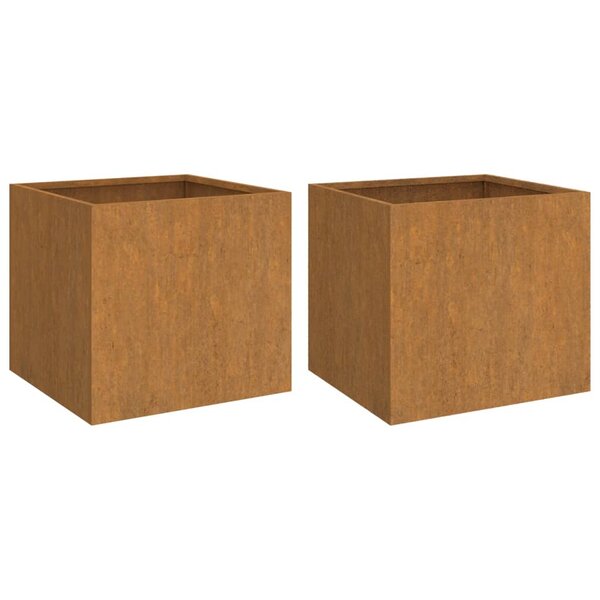 vidaXL Jardinières 2 Pièces 49x47x46 cm acier corten