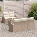 vidaXL Ensemble de canapé de jardin Beige 55 x 55 x 37 cm polyrotin