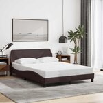 vidaXL Cadre de lit Dover marron foncé 140x200 cm tissu