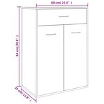 vidaXL Armoire à chaussures Chêne sonoma 60x35x84 cm Bois d'ingénierie