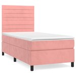 vidaXL Sommier à lattes de lit et matelas Rose 80x200 cm Velours