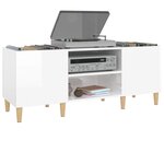 vidaXL Armoire à disques blanc brillant 121x38x48 cm bois d'ingénierie