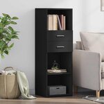 vidaXL Buffet haut noir 40x42 5x124 cm bois d'ingénierie