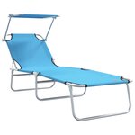 vidaXL Transat 2-personne 2 Pièces Bleu 58 x 188 x 77cm tissu