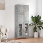 vidaXL Buffet haut Gris béton 69 5x34x180 cm Bois d'ingénierie