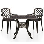 vidaXL Ensemble de bistro 3 Pièces Aluminium coulé Bronze