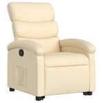 vidaXL Fauteuil inclinable Crème Tissu